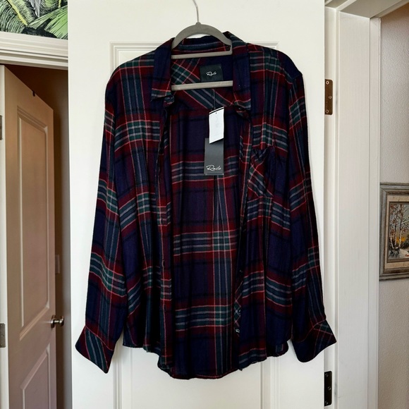 RAILS Hunter Marine Rose Teal Plaid Flannel - Picture 4 of 6